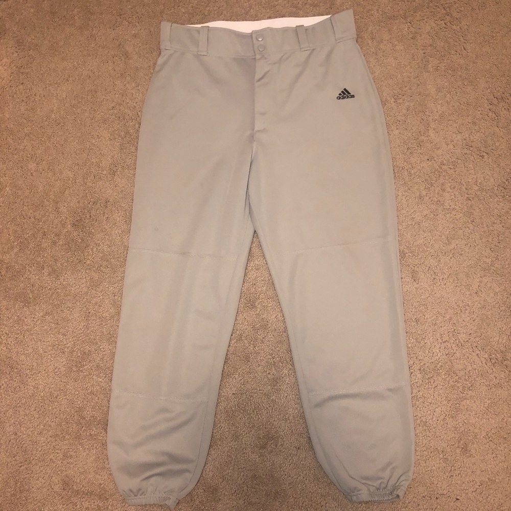 Large Mens Adidas CLIMALITE Baseball Pants Gray